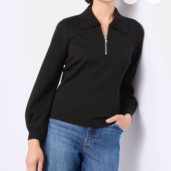 Design History Half Zip Scuba Knit Polo - Picture 2 of 5